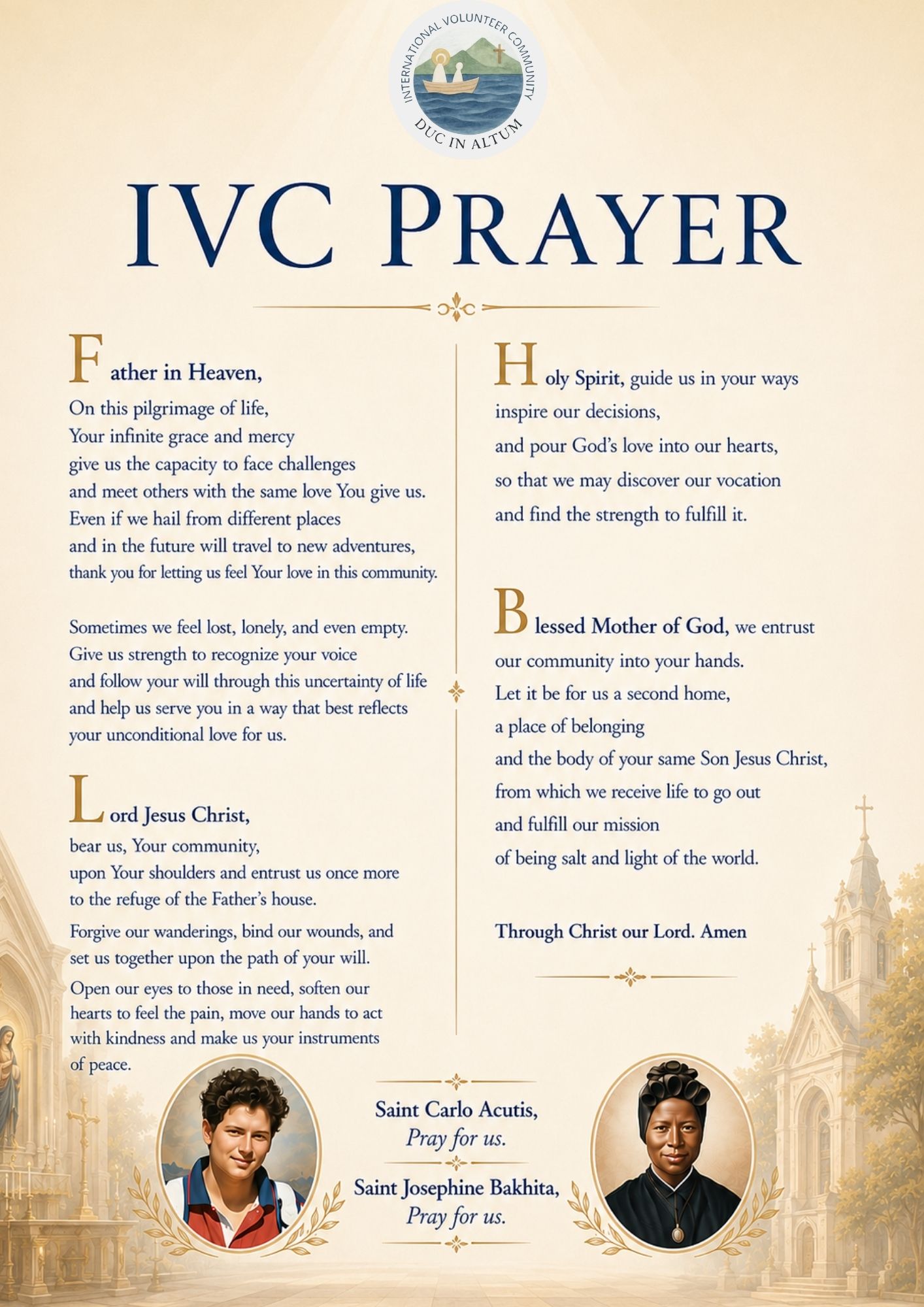 IVC Prayer Card
